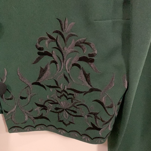 David Warren button up jacket cropped and embroidered/ reduced from MSRP $188 - Picture 2 of 9